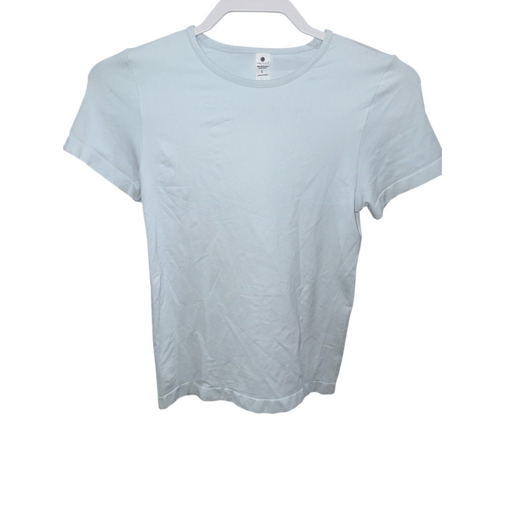 Yogaliciois Crew Neck Logan Short Sleeve Large Plein Air/microchip Baby Blue NEW